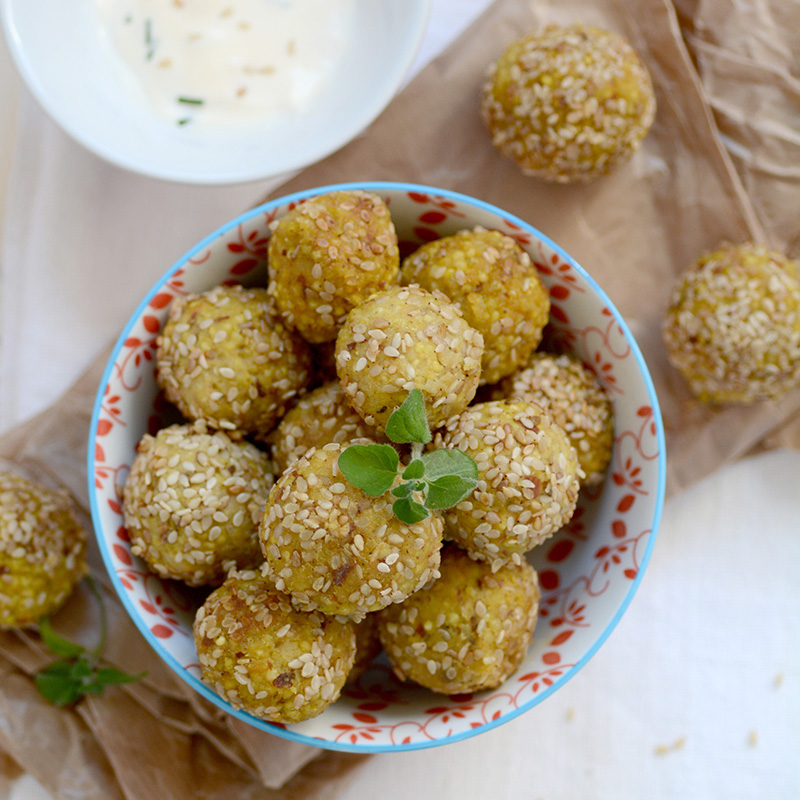 Millet and chickpea croquettes