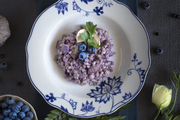 blueberries orzotto